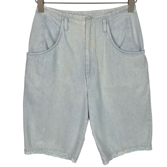 Chic Schooners Vintage Light Wash Bermuda Jean Shorts Size 24 in - Picture 1 of 7